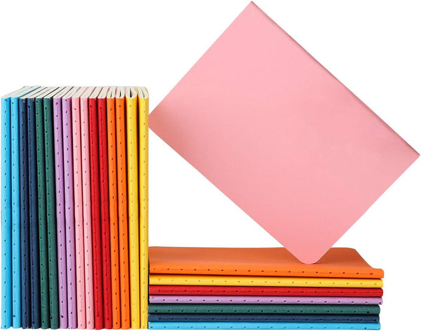 EUSOAR Softcover Pocket Notebook, A6 24 Pack, 3.9" x 5.5", 60 Pages Lined Kraft Notebooks, Mini Memo Notepad, Travel
