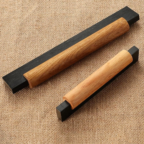Generic 2 Kitchen Handles Pieces Drawer Handle Solid Wood Handles Base Made of Solid Zinc Alloy Cupboard Knobs Retro