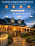 100FT 36+2 ST38 Bulbs, Dimmable 3 Brightever Solar String Lights Outdoor Waterproof with Remote, Shatterproof LED Patio