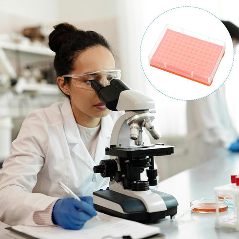 PATIKIL 96 Wells PCR Tube Rack, 4pcs Waterproof Tubes Filling Tray, Centrifuge Tube Holder for 0.2ml Test Strips Tubes,