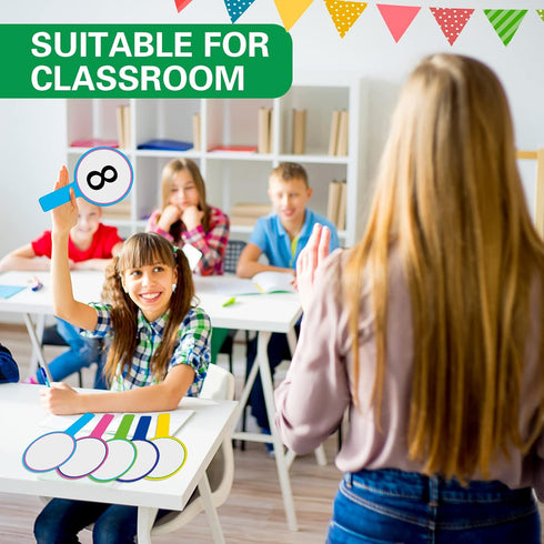 Crtiin 80 Pcs Colorful Dry Erase Paddles Set, 40 Pcs Dry Erase Paddles with 40 Pcs Markers, Handheld Whiteboard
