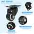 1.5" 4 Pack 396Lbs 360 PATIKIL Swivel Caster Wheels, Silent Plate Casters Load Capacity with Mounting Tools