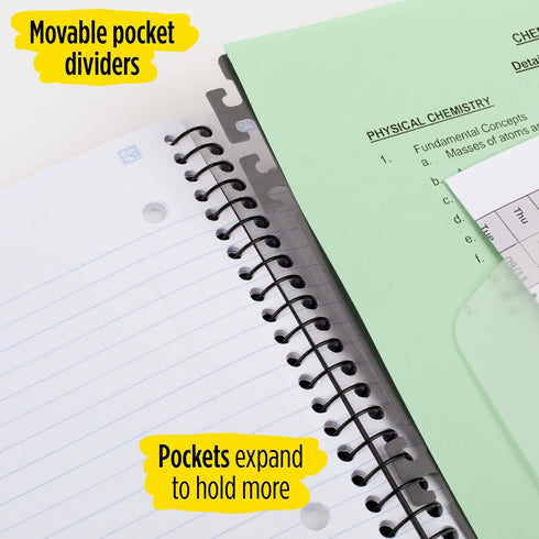 Five Star Spiral Notebook, 5 Subject, 200 Sheets, College Ruled Paper, 8-1/2" x 11", Advance Notebook with Spiral