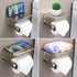 Homely Trove Toilet Paper Holder with Shelf - Self Adhesive Tissue Towel Dispenser or Wall Mounted Toilet Paper Roll