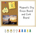 OWLKELA Dry Erase Cork Board 16.5"x12.6" | Notice Pin Board, Memo Board with Wooden Frame and Push Pins