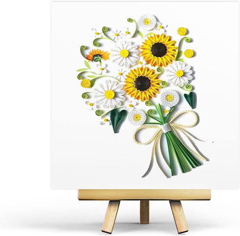 Sunflower Greeting Card for Mom, Happy Birthday and Mother Day Quilling Cards, 3D Handmade Art, Design Greeting Card