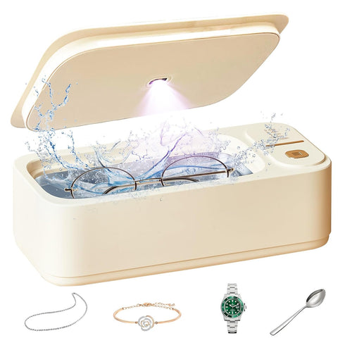 Nkove Ultrasonic Jewelry Cleaner with Retainer-Safe Tray, 4 Timer Modes, 47KHz Ultrasonic