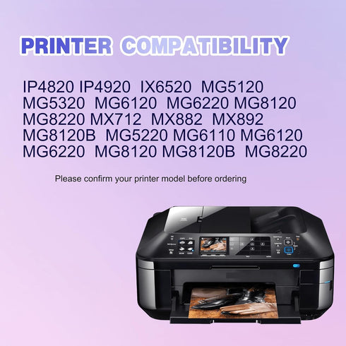 PGI225 CLI226 Ink Cartridges Replacement for Canon PGI-225 CLI-226 for PIXMA MG6220 MG6120 (10 Pack)