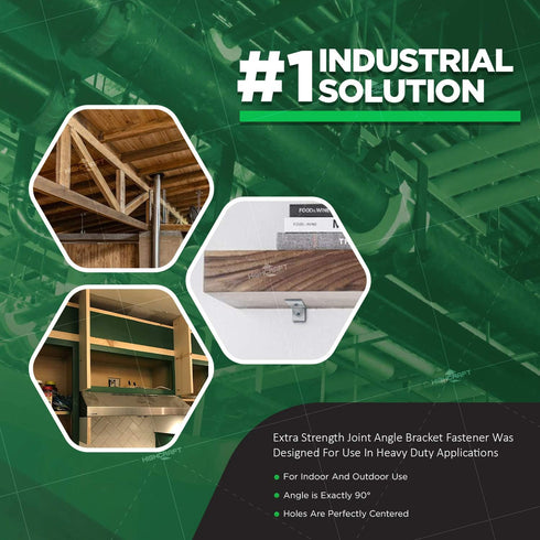 DBC-H38-10 3/8 250 lbs; 10 Pack Highcraft Heavy Duty Shelf Brackets; L Corner Brace for in. Diameter Bolt or Threaded