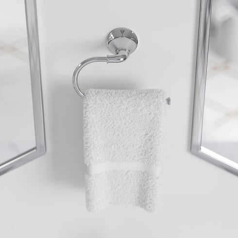 Pfister Visalia Towel Ring, Hand Towel Holder for Bathroom, Wall-Mounted, Screw-In, Polished Chrome Finish, BRBVSL0C by Pfister