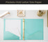 Blu Monaco Cute 3 Ring Binders for School, College, Work, Set of 2 Aqua Pastel Binders with Gold Foil Design