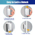 2Pack 800lbs Door Reinforcement Lock Withstands of Force - White Extra Proof Door Lock for Kids Safety Drilling