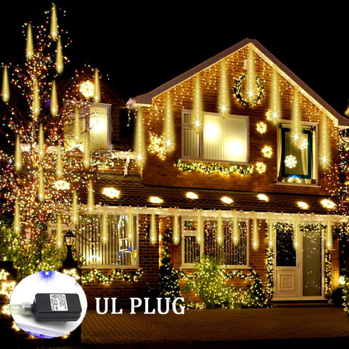 12 inch 8 192 Weepong Christmas Lights Outdoor Falling Rain Meteor Shower Lights Tube LED Snowfall Icicle Cascading
