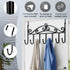 Over The Door Hook, 2 Pieces Towel Rack & Coat Rack Hanger with 7 Hooks (Black)