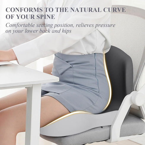 Generic Colors-1) Orthopedic Cushion Car Seat Cushions Memory Foam Seat Cushion With Lumbar Support Pillow Pressure