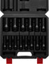 14PCS 1/2" Set, 6-Point, 10mm 32mm, CASOMAN Drive Deep Impact Socket Metric, CR-MO, to for Auto Repair, Mechanic