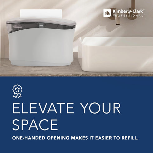 Countertop (55760), 13.3"x9.0"x5.2" 1) Kimberly-Clark Professional Folded Paper Towel Dispenser Soft Grey