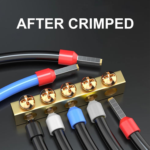 Baomain 450pcs Copper Crimp Connector Kit, Insulated Ferrules in 5 Sizes and 5 Colors, AWG 22-14