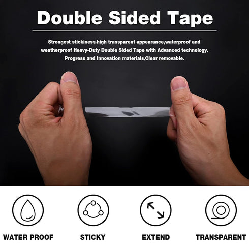 MYFAMIREA Heavy Duty Double Sided Tape, Acrylic Adhesive Foam for Picture Hanging, 0.2 Inch (33Ft x 3 Roll)
