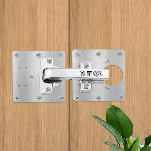6 PCS Hinge Repair Kit Plate - Stainless Steel Cabinet Hinge Repair Plates with Mounting Screw Replacement Kit