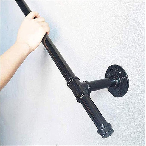ALDEPO Non-Slip,30Cm 30cm Grab Bars Stair Railings Handrails - Black Wrought Iron Corridor Banister Support Bar
