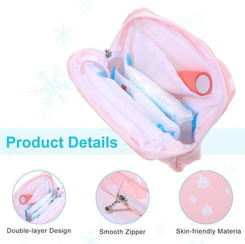 Gjinxi 3 PCS Period Bag with Zipper Discreet Tampons Holder Pouch Menstrual Pad Cup Pouches Cotton Panty Liners