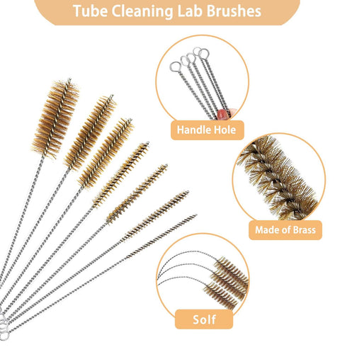7Pcs Wire Tube Brushes, Brass Bottle Brush, Long Cleaning Brushes for Tubes, Bottles, Glass, and Straws