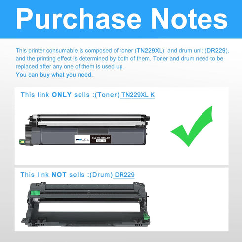 LCL TN229 TN229XL Black Toner Cartridge Compatible with Brother TN 229 229XL TN-229 for MFC-L3780CDW HL-L3280CDW