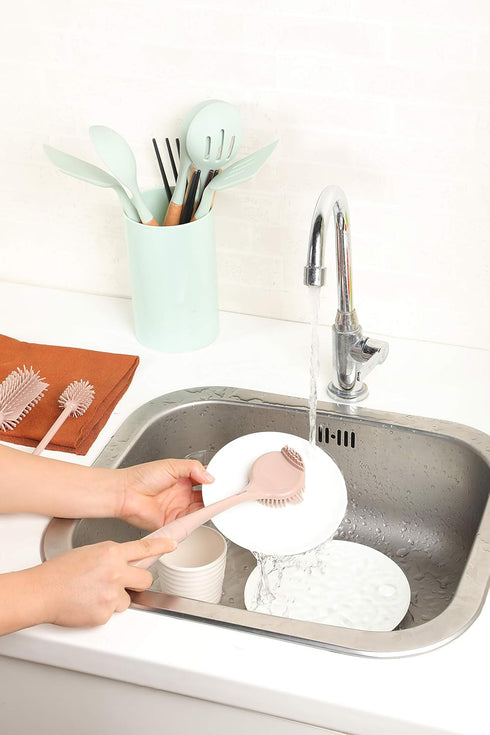 Bottle Brush Silicone Dish Brush with Handle Cleaning Set