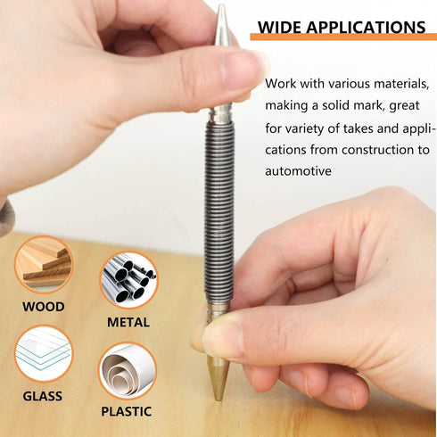 2-Piece Dual Head Nail Setter and Hinge Pin Punch Set, Hammerless Spring Nail Set for Door Pin Removal