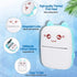 Portable Printer, Mini Pocket Wireless Bluetooth Thermal Printer with 6 Rolls Printing Paper for Android iOS, Blue
