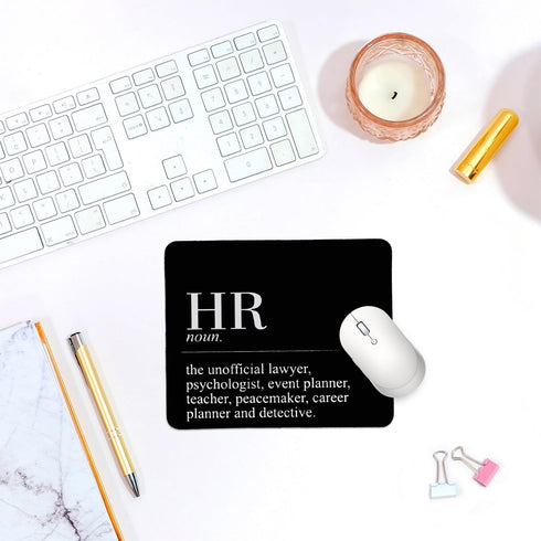 HR Definition Mousepad,Inspirational Black Square Mouse Pads for Desk Home Office Gaming Working,Home Decor Accessories Supplies,9.5x7.9 inches by QIYUHOY