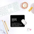 HR Definition Mousepad,Inspirational Black Square Mouse Pads for Desk Home Office Gaming Working,Home Decor Accessories Supplies,9.5x7.9 inches by QIYUHOY