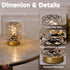 MJ PREMIER Battery Operated Lamp with Timer, Cordless Table Lamps for Shelf Decor, Rhombus Texture Aesthetic Crystal