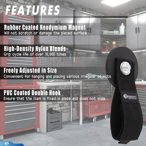 Heavy Duty Magnetic Tool Holder - Super-Strong Magnetic Storage Hooks for Garage Organization