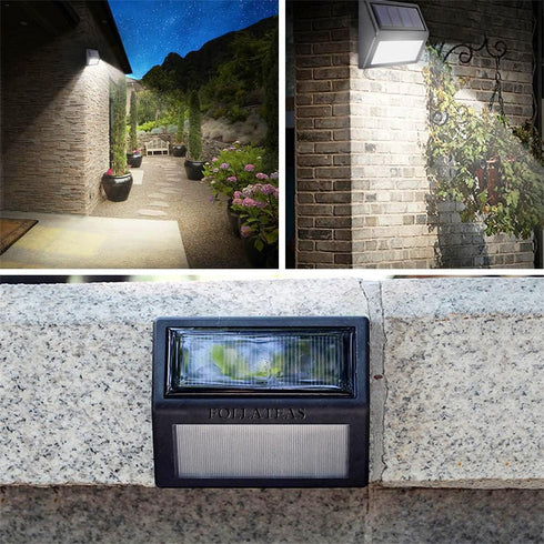 Solar Lights Outdoor - Waterproof Solar Powered Deck Step Lights for Patio, Garden, and Driveway (Warm White/2 Pack)