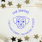 Custom Slim Puggle Dog Address Stamp - Handcrafted Ink Stamp for Thank