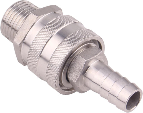 DERNORD 1/2 Inch Stainless Steel Quick Disconnect Set, Beer Brewing Connector Kit