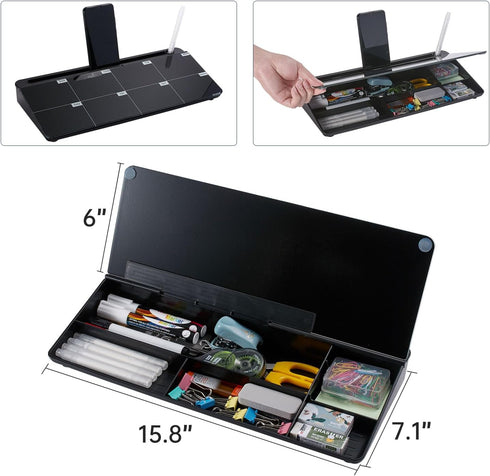 TSJ OFFICE Desktop Whiteboard Dry-Erase Board, Computer Keyboard Stand with Drawer, Desk Organizers
