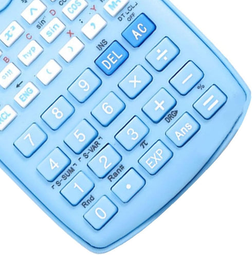 Scientific Calculator, 12 Digit Large Screen, 2 Line Fraction Calculator with Sliding Hard Cover for Students (Blue)