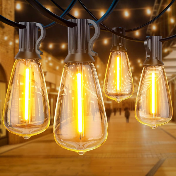 GPATIO Outdoor String Lights, 50FT ST38 Bulbs Shatterproof Patio Lights, Waterproof Dimmable