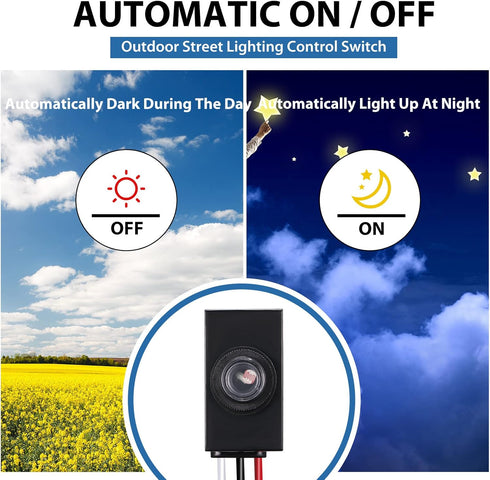 6 Packs 100-277V Flutesan Dusk to Dawn Sensor for Outdoor Lighting Photoelectric Switch Photocell Light Sensor for Most