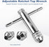 Rocaris Adjustable T-Handle Ratchet Tap Holder Wrench + 5pcs M3-M8 Metric Plug Tap