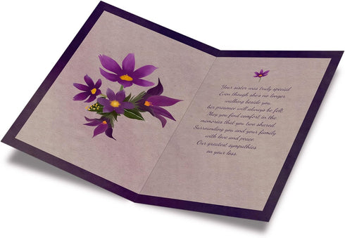 Prime Greetings Sympathy Card for Loss of Sister, Eco-Friendly Thick Card Stock with Premium Envelope, 5in x 7.75in