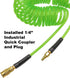 YOTOO Polyurethane Recoil Air Hose 1/4" Inner Diameter by 25' Long with Bend Restrictor and Quick Coupler