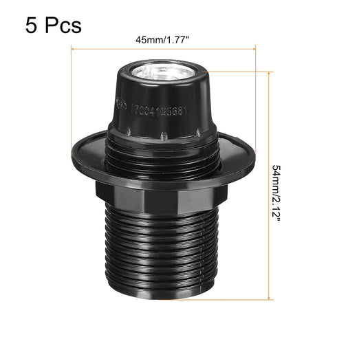 E14 Bulb 5 Pack Bulb PATIKIL Holder Light Socket, Screw Fully Thread LED Lamp Holder for Pendant Lights, Black