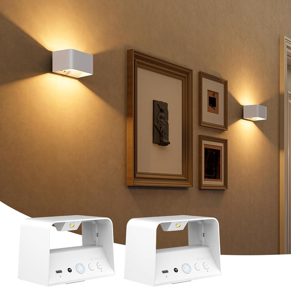 NIORSUN Motion Sensor Wall Light, 5000mAh Battery Operated Wall Sconce with Remote,