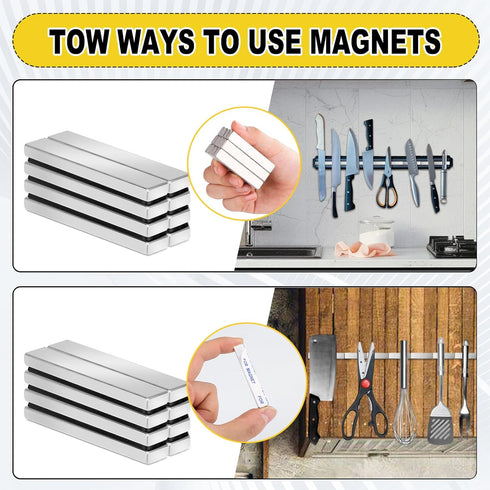 MIKEDE 9 Pcs Waterproof Strong Neodymium Bar Magnets, Rare Earth Heavy Duty for Tool Room