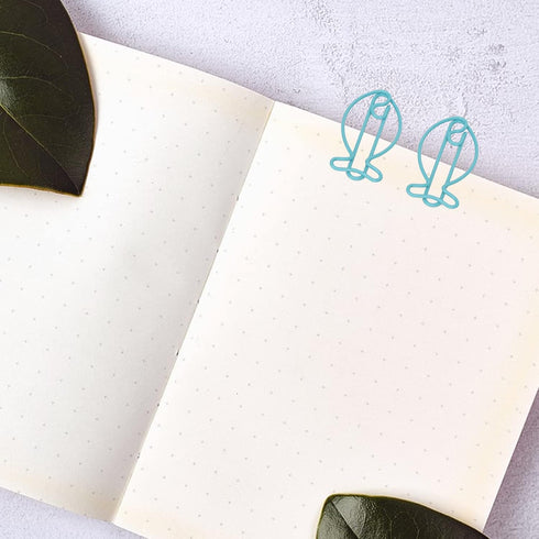 Jeanoko 100pcs Fish Shape Metal Paper Clips, Portable Office Clips for Document Organizing and File Classification