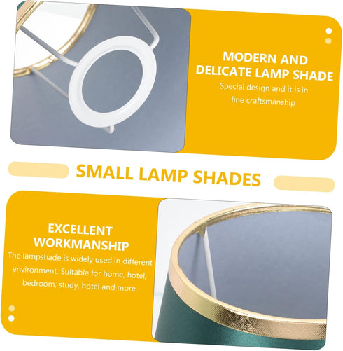 Balacoo Fabric Lamp Shade for Table and Floor Lamps Decorative Chandelier Light Cover in Dark Green Gold Softens Light